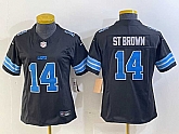Women's Detroit Lions #14 Amon Ra St Brown Limited Black 2024 FUSE Vapor Jersey,baseball caps,new era cap wholesale,wholesale hats